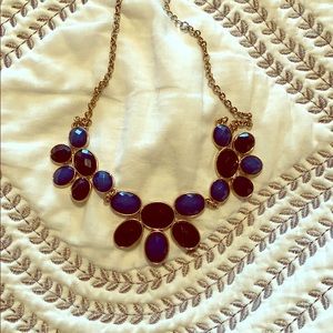 Blue and gold statement necklace